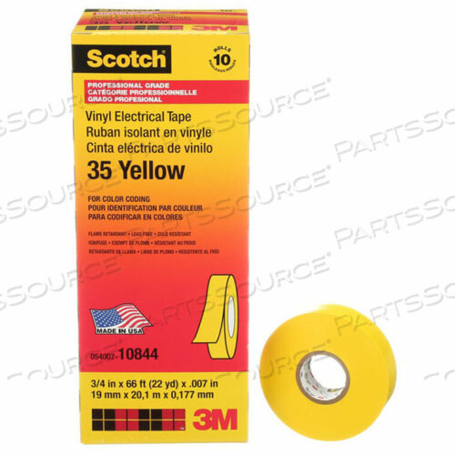 OEM#: 80610833966ЛЕНТА ИЗ ВИНИЛА С ЦВЕТОМ ЭЛЕКТРОМАГНИТНАЯ 35-ЖЕЛТАЯ, 3/4 X 66 от 3M Consumer