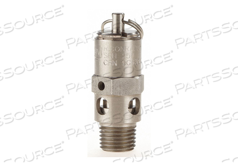 OEM#: SRH250-SS-060ПРЕДОХРАНИТЕЛЬНЫЙ КЛАПАН С ЖЕСТКИМ СЕДЛОМ 1/4 ДЮЙМА 60 PSI SS от Conrader