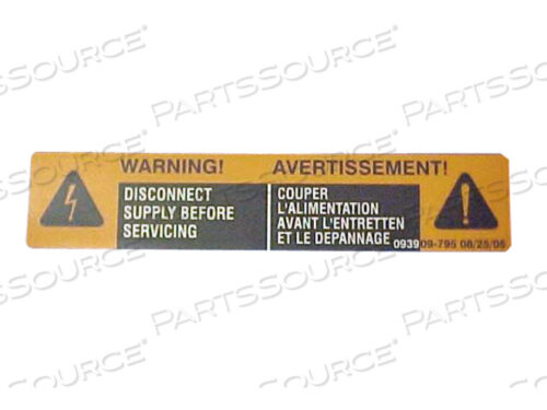 OEM#: P093909795ПРЕДУПРЕЖДАЮЩАЯ ЭТИКЕТКА от STERIS Corporation