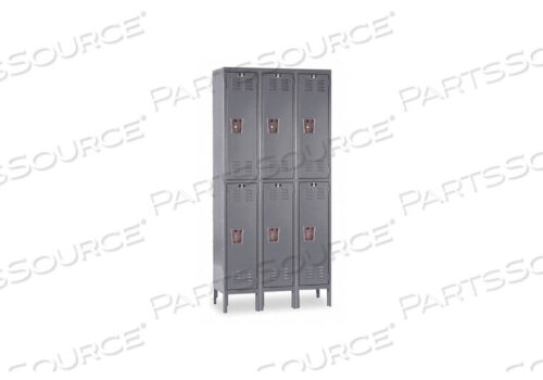 OEM#: U3558-2A-HGДВУХЪЯРУСНЫЙ 6-ДВЕРНЫЙ СТАЛЬНОЙ ШКАФЧИК ПРЕМИУМ-КЛАССА, 15ШX15DX36В, ТЕМНО-СЕРЫЙ, СБОРКА Hallowell