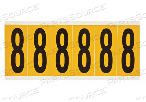 OEM#: 1550-8ЭТИКЕТКА С НОМЕРОМ 8 1-1/2 ДЮЙМА Ш X 3-1/2 ДЮЙМА В от Brady Americas