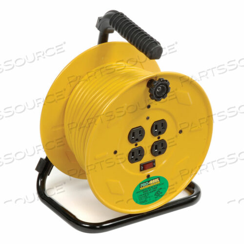 ПРОМЫШЛЕННАЯ КАТУШКА С ЧЕТЫРЬМЯ ЗАЗЕМЛЕННЫМИ РОЗЕТКАМИ И УДЛИНИТЕЛЕМ 80 ФУТОВ В КОМПЛЕКТЕ