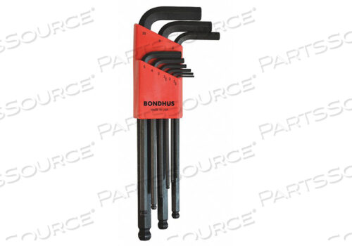 OEM#: 10999 НАБОР Г-ОБРАЗНЫХ КЛЮЧЕЙ С ШАРОВОЙ КОНЕЧНОСТЬЮ, ОТДЕЛКА PROGUARD, 1,5 ММ ДО 10 ММ, МЕТРИЧЕСКИЕ, 9 ПРЕДМЕТОВ от Bondhus