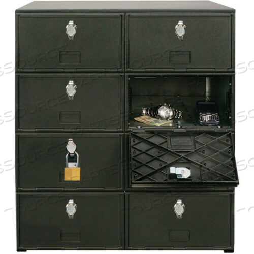 OEM#: UVLOC08C-BIK-HSP8 ДВЕРНОЙ ШКАФЧИК ДЛЯ СОТОВОГО ТЕЛЕФОНА С ЗАМКАМИ HASP, 22WX16DX26H, ЧЕРНЫЙ, СБОРКА United Visual Products