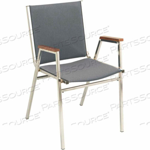 СТУЛ С ПОДЛОКОТНИКАМИ - ТКАНЬ -1 ТОЛСТОЕ СИДЕНЬЕ СЕРАЯ ТКАНЬ