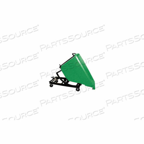 OEM#: SD-5/8C GREENPLASTIC SELF-DUMPING FORKLIFT HOPPER W/ CASTER BASE, 5/8 CU. YD., 750 LBS. CAP., GREEN by Bayhead Products