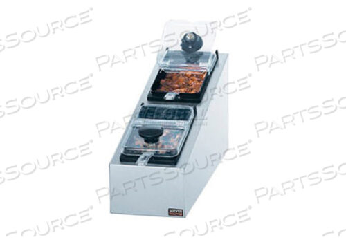 НАПРАВЛЯЮЩАЯ ДЛЯ ТОППИНГА, С (2) БАНКАМИ РАЗМЕРОМ 1/9, ПРОЗРАЧНЫМИ КРЫШКАМИ НА ШАРНИРАХ И ЛОЖКАМИ ОБЪЕМОМ 1/2 УНЦИИ