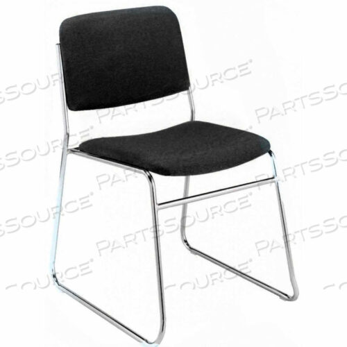 ARMLESS STACK CHAIR WITH SLED BASE - BLACK VINYL