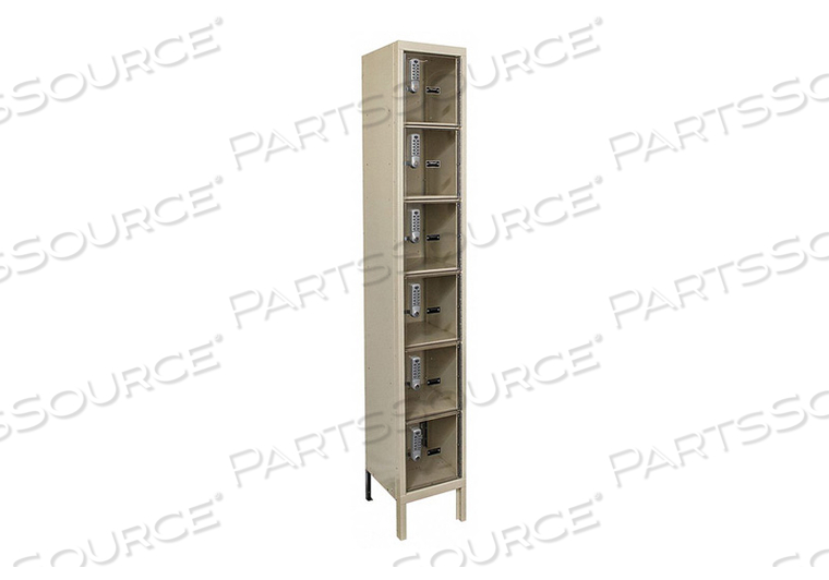 OEM#: UESVP1258-6A-PTSIX TIER 6 DOOR SAFETY-VIEW PLUS LOCKER W/DIGITECH LOCK, 12WX15DX12H, TAN, СБОРКА Hallowell