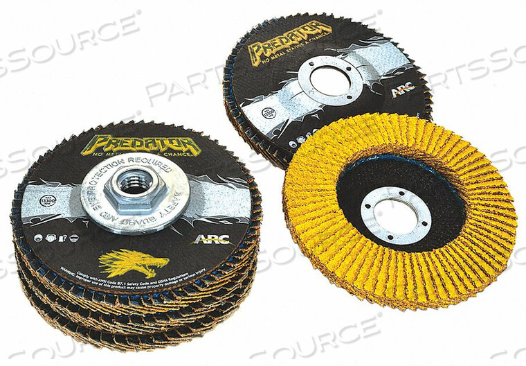 OEM#: 71-10845AFJ1551 FLAPDISC 60GRIT 5IN.D PREDTRHRDEDG 7/8IN от Arc Abrasives