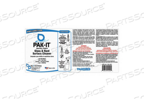 OEM#: PAK5551L-12СПРЕЙ-ЭТИКЕТКА ДЛЯ ОЧИСТКИ СТЕКОЛ от Pakit