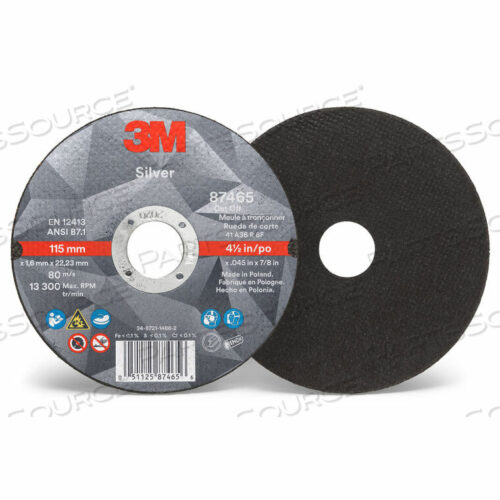 OEM#: UU009038868СЕРЕБРЯНЫЙ ОТРЕЗНОЙ КРУГ, 4-1/2 X 0,45 X 7/8 T1, КЕРАМИЧЕСКОЕ ЗЕРНО, 36 GRIT от 3M Consumer