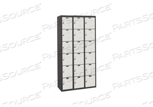 OEM#: U3282-6MPSIX TIER 18 DOOR BLACK TIE STEEL LOCKER, 12WX18DX12H, ЧЕРНЫЙ/СВЕТЛО-СЕРЫЙ, В РАЗОБРАННОМ СОСТАВЕ от Hallowell