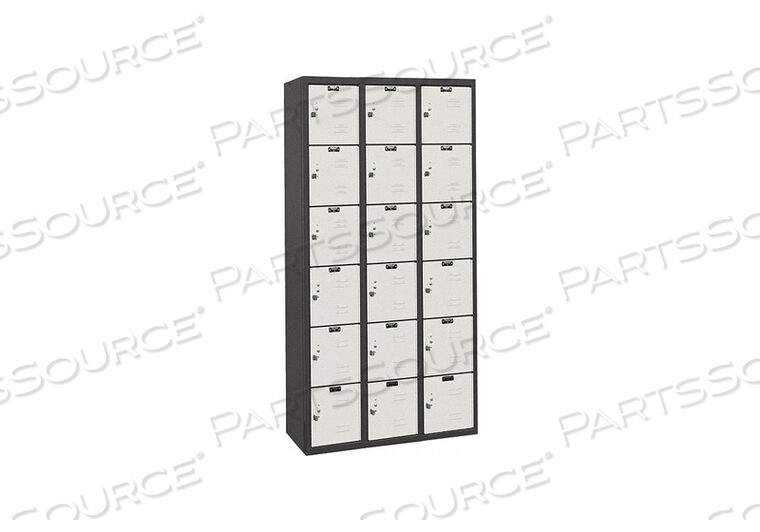OEM#: U3282-6MPSIX TIER 18 DOOR BLACK TIE STEEL LOCKER, 12WX18DX12H, ЧЕРНЫЙ/СВЕТЛО-СЕРЫЙ, В РАЗОБРАННОМ СОСТАВЕ от Hallowell