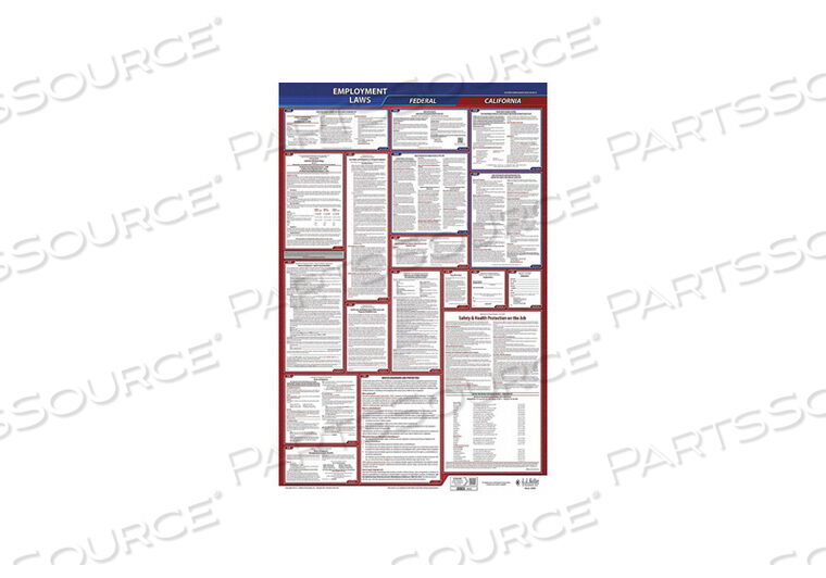OEM#: 300-CA-3LABORLAW ПЛАКАТ FED/STA CA ENG 26INH 3YR от J.J. Keller & Associates