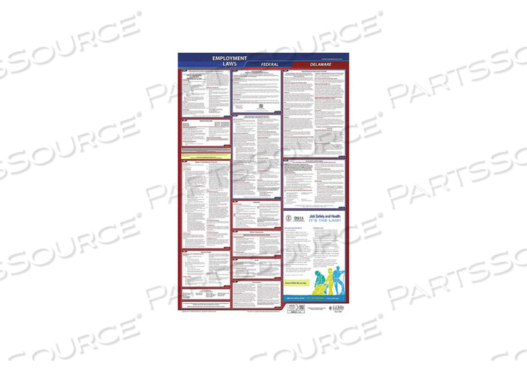 OEM#: 300-DE-1LABORLAW ПЛАКАТ FED/STA DE ENG 26INH 1YR от J.J. Keller & Associates