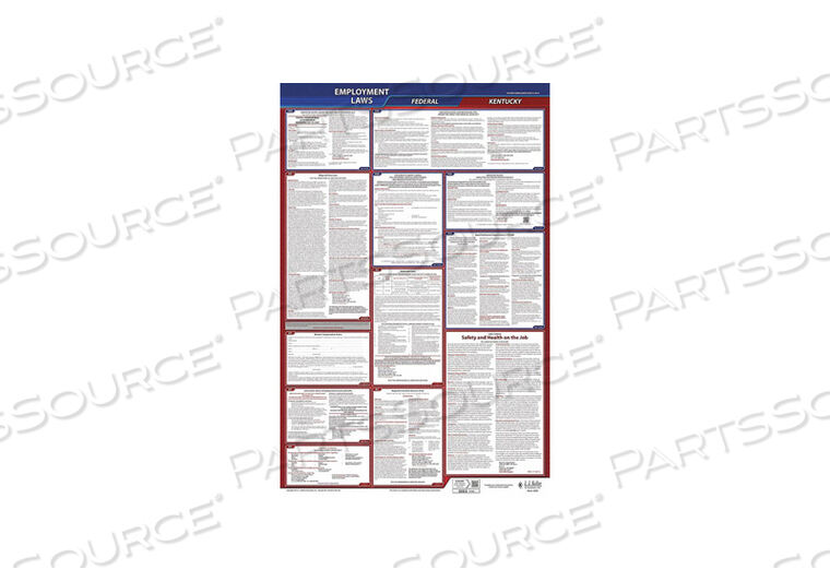 OEM#: 300-KY-3LABORLAW ПЛАКАТ FED/STA KY ENG 26INH 3YR от J.J. Keller & Associates