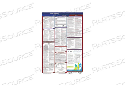 OEM#: 300-TX-3LABORLAW POSTER STA TX ENG 40WX26INH 3YR от J.J. Keller & Associates