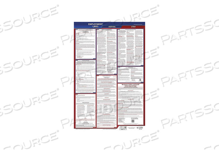 OEM#: 300-UT-1ПЛАКАТ С ТРУДОУСТРОЙСТВОМ FED/STA UT ENG 26INH 1YR от J.J. Keller & Associates