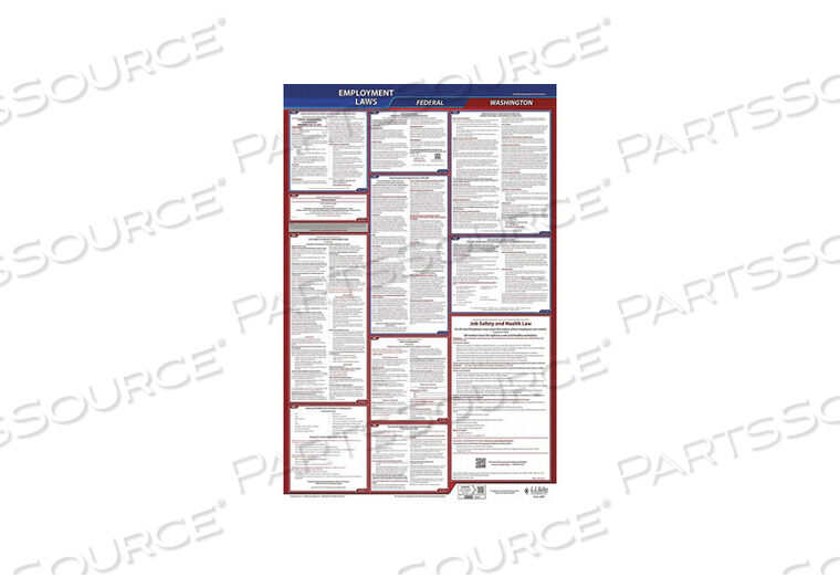 OEM#: 300-WA-1ПЛАКАТ С ТРУДОВЫМ ЗАКОНОМ FED/STA WA ENG 26INH 1YR от J.J. Keller & Associates