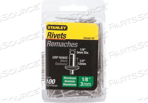 OEM#: PAA48-1BAЛЮМИНИЕВЫЕ ЗАКЛЕПКИ 1/8 X 1/2, 100 шт. от Stanley