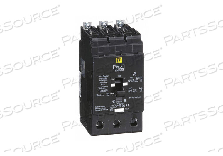 OEM#: EDB34125АВТОМАТИЧЕСКИЙ ВЫКЛЮЧАТЕЛЬ 125A БОЛТ НА 277/480 В 3P квадратным D