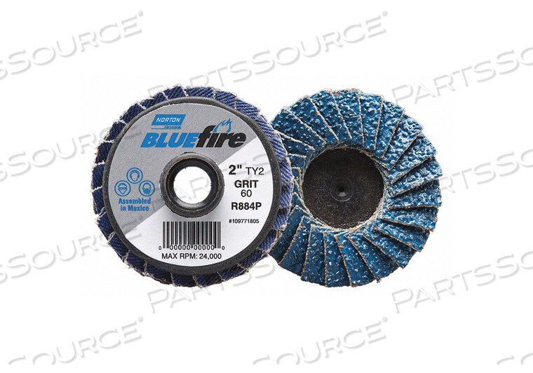 OEM#: 77696090178J5075 ЛЕПЕСТКОВЫЙ ДИСК MD GRIT 80 TY 2 2IN BLUEFIRE от Norton | Saint-Gobain Abrasives