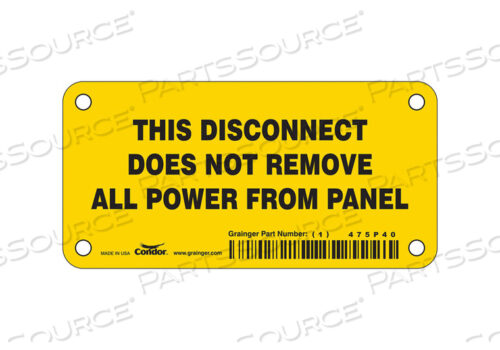 SAFETY SIGN 4-1/2 W 2-1/4 H 0.032 THICK