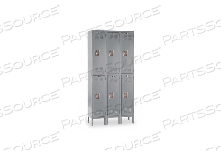 OEM#: U3288-2A-HGДВУХЪЯРУСНЫЙ 6-ДВЕРНЫЙ СТАЛЬНОЙ ШКАФЧИК ПРЕМИУМ-КЛАССА, 12ШX18DX36В, ТЕМНО-СЕРЫЙ, СБОРКА Hallowell
