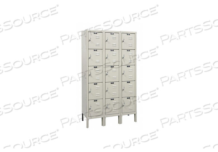OEM#: U3226-5PTFIVE TIER 15 DOOR PREMIUM STEEL LOCKER, 12WX12DX12H, TAN, В РАЗОБРАННОМ СОБРАНИЕМ от Hallowell