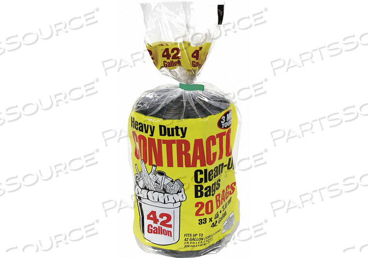 OEM#: 5AU51МУСОРНЫЙ МЕШОК 42 ГАЛЛОНА ЧЕРНЫЙ PK20 от Tough Guy