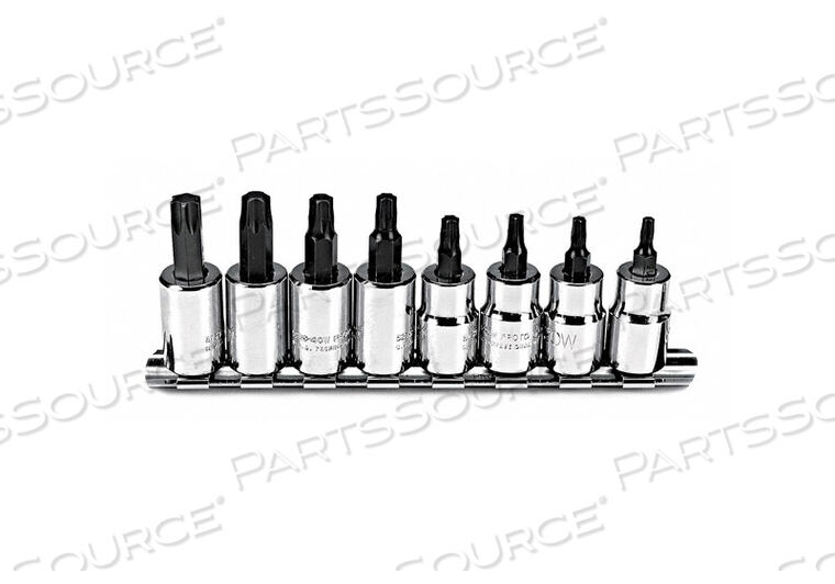 OEM#: J5239CНАБОР ТОРЦЕВЫХ БИТ 3/8 ДЮЙМА DR 8 ПРЕДМЕТОВ TORX от Proto