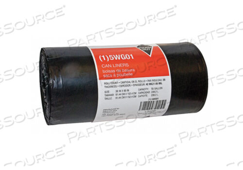 OEM#: 5WG01МУСОРНЫЕ МЕШКИ 55 ГАЛЛОНОВ ЧЕРНЫЕ PK20 от Tough Guy