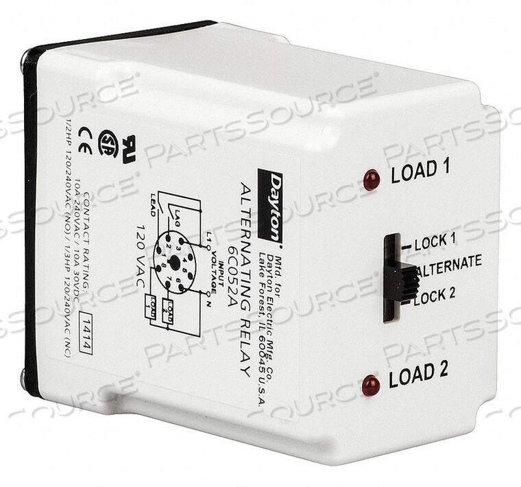 OEM#: 6C052ПЕРЕМЕННОЕ РЕЛЕ 120 В ПЕРЕМЕННОГО ТОКА DPDTCROSS-WIRED от DAYTON ELECTRIC MANUFACTURING CO
