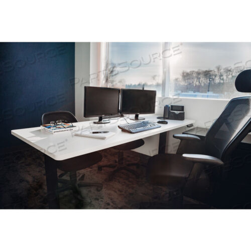 INTERION ELECTRIC HEIGHT ADJUSTABLE STANDING DESK, 72W X 30D, WHITE W/ BLACK BASE