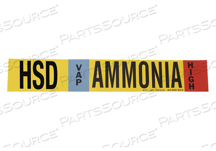 OEM#: 90427 АММИАЧНЫЙ МАРКЕР ДЛЯ ТРУБОПРОВОДОВ HSD 1 ДО 2-1/2 ДЮЙМОВ PK4 от Brady Americas