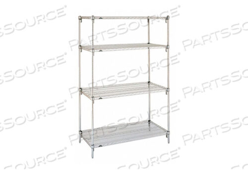 OEM#: A336CMETRO SUPER ADJUSTABLE SUPER ERECTA A336C 4-ПОЛОЧНЫЙ ПРОМЫШЛЕННЫЙ ПРОВОЛОЧНЫЙ СТЕЛЛАЖ, НАЧАЛЬНЫЙ БЛОК, ХРОМ, 18 X 36 X 63 от Intermetro Industries (Emerson)