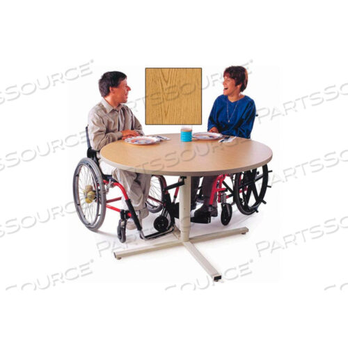 КРУГЛЫЙ СТОЛ ДЛЯ ГРУППОВОЙ ТЕРАПИИ С РЕГУЛИРОВКОЙ ВЫСОТЫ - ДУБ