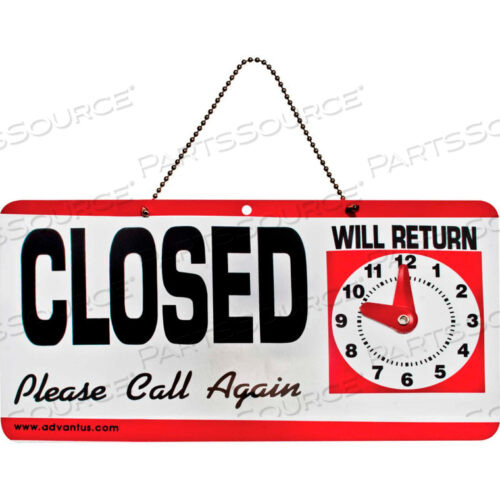 ТАБЛИЧКА ОТКРЫТО/ЗАКРЫТО С ЧАСАМИ, 11-1/2 X 6