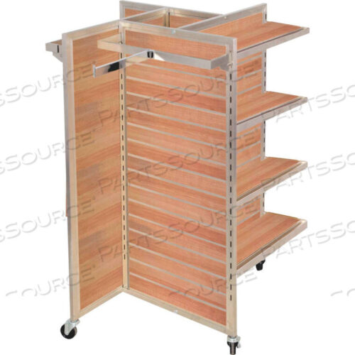 OEM#: SM2SLAT НАСТЕННАЯ ТОРГОВАЯ СТОЙКА, ЧЕТЫРЕ ПАНЕЛИ-PINWHEEL, 25Ш X 25Г X 54В, С КОЛЕСИКАМИ - КЛЕН от Amko Displays LLC