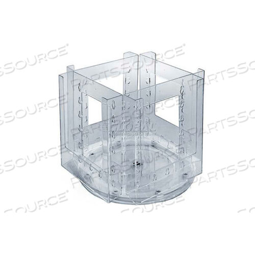 ДЕРЖАТЕЛЬ ДЛЯ БРОШЮР С 4 КАРМАНАМИ, СКЛАДЫВАЮЩИЙСЯ В ДВА РАЗМЕРА, НА ВРАЩАЮЩЕМСЯ ОСНОВАНИИ, 6 ОСНОВАНИЙ