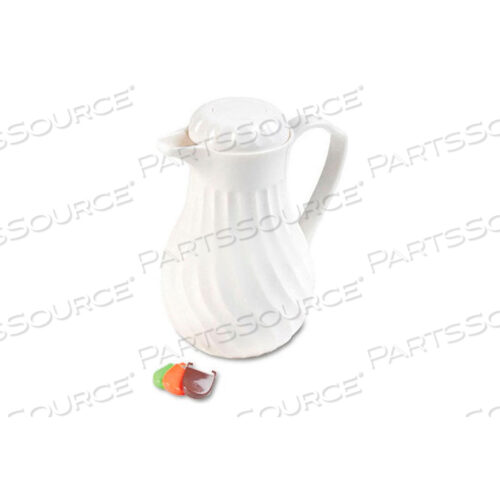 БЕЛЫЙ ГРАФИН С ПОЛИЭТИЛЕНОВЫМ ПОКРЫТИЕМ И УЗОРОМ, ОБЪЕМОМ 40 УНЦИЙ