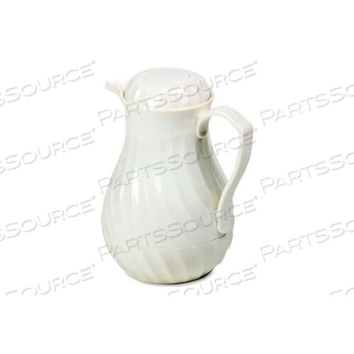 БЕЛЫЙ ГРАФИН С ПОЛИЭТИЛЕНОВЫМ ПОКРЫТИЕМ И УЗОРОМ, ОБЪЕМОМ 64 УНЦИИ