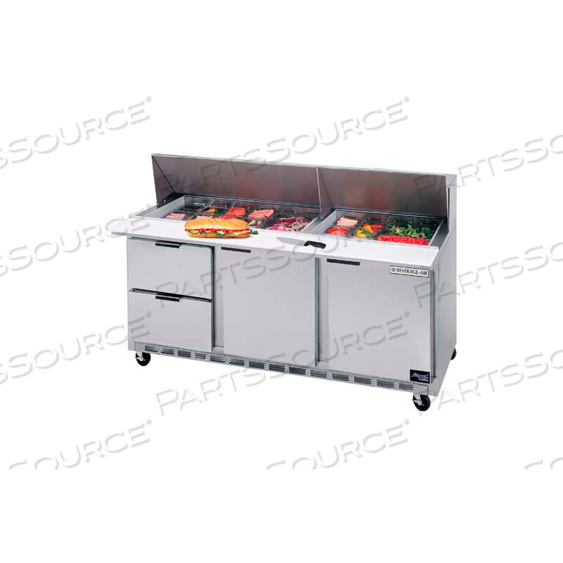 OEM#: SPED72HC-30M-2СТОЛЫ ДЛЯ ПРИГОТОВЛЕНИЯ ПИЩИ SPED72 ELITE SERIES MEGA TOP С ЯЩИКАМИ, 72 Вт от BEVERAGE AIR