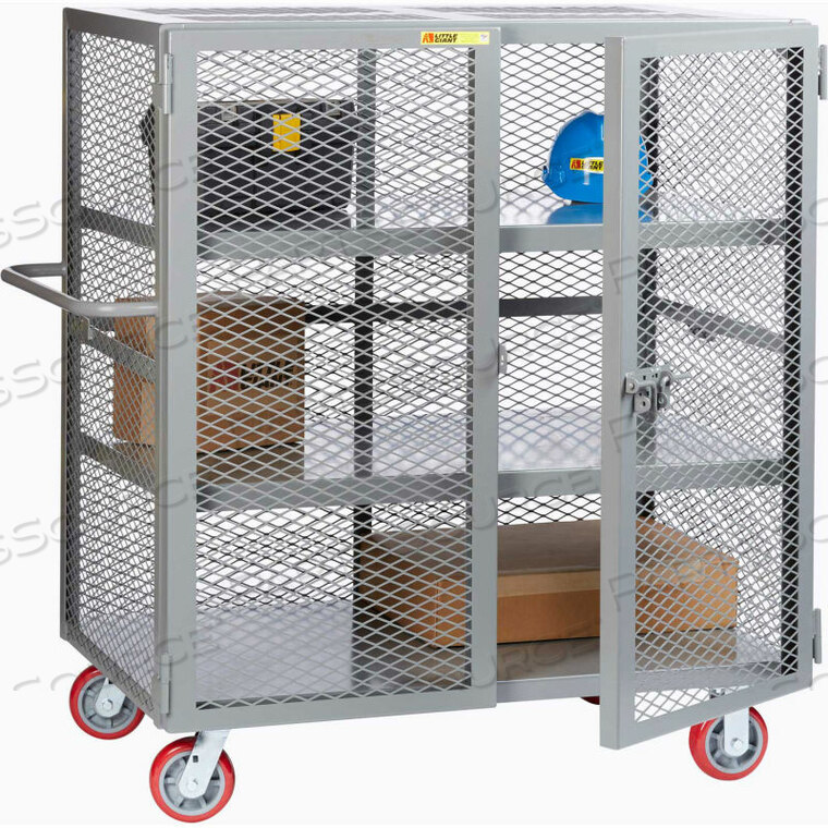 OEM#: SC2-3072-6PY-1HHD JOB SITE SECURITY BOX TRUCK W/HANDLE, 2 CENTER SHELVES, 30X72, 6 POLY WHEELS by Little Giant