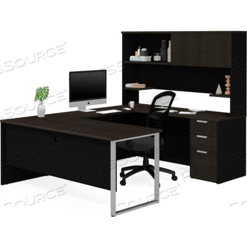 OEM#: 110889-32U-DESK WITH HUTCH - DEEP GRAY AND BLACK - PRO-CONCEPT PLUS SERIES by Bestar