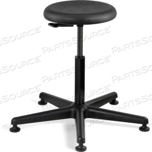 ТАБУРЕТ VERSA ИЗ ПОЛИУРЕТАНА, ЧЕРНЫЙ С ЧЕРНЫМ НЕЙЛОНОВЫМ ОСНОВАНИЕМ