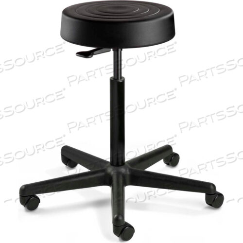 ТАБУРЕТ ERGOLUX БЕЗ СПИНКИ, ЧЕРНОЕ ПОЛИУРЕТАНОВОЕ СИДЕНЬЕ, ЧЕРНОЕ НЕЙЛОНОВОЕ ОСНОВАНИЕ