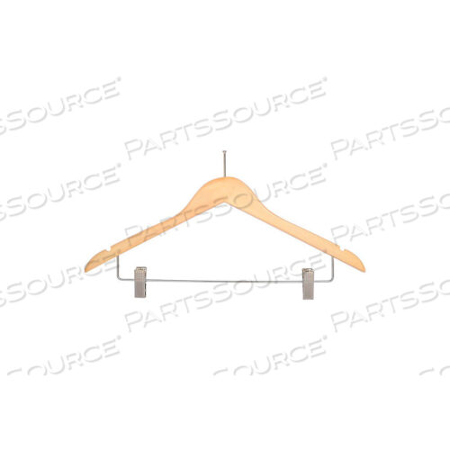 18 ДЕРЕВЯННАЯ ВЕШАЛКА ДЛЯ ЖЕНСКОГО КОСТЮМА/ЮБКИ, КРЮЧОК С ШАРИКОМ, 100 ШТ./КОРОБКА