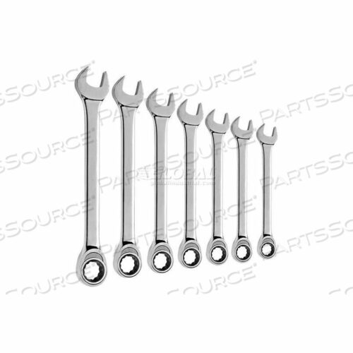 НАБОР ИЗ 7 МЕТРИЧЕСКИХ НЕОБРАТНЫХ КОМБИНИРОВАННЫХ КЛЮЧЕЙ С ХРАПОВЫМ МЕХАНИЗМОМ, 12 ГРАНЕЙ